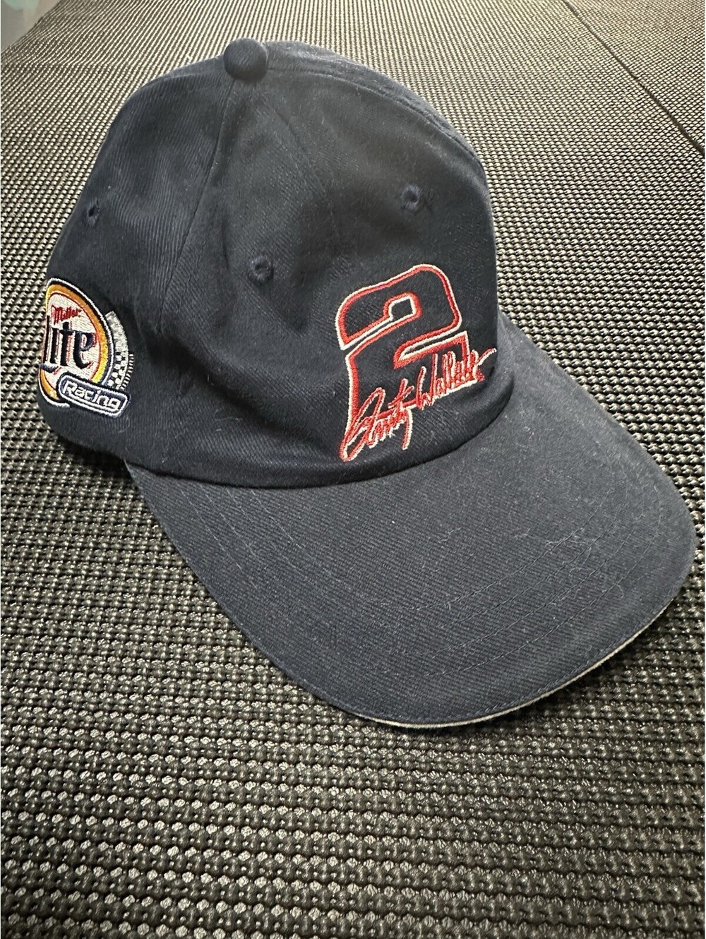 Vintage Rusty Wallace Miller Lite Racing Hat 90s NASCAR Strapback Cap
